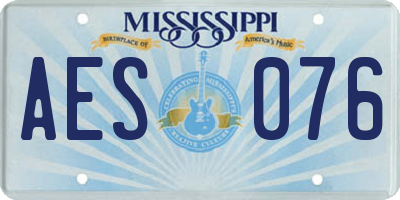 MS license plate AES076