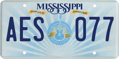 MS license plate AES077
