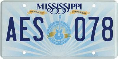 MS license plate AES078