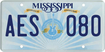 MS license plate AES080