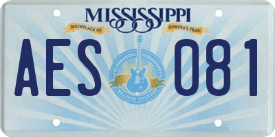 MS license plate AES081