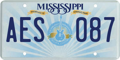 MS license plate AES087
