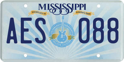 MS license plate AES088