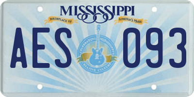 MS license plate AES093