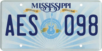MS license plate AES098
