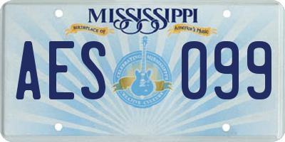 MS license plate AES099