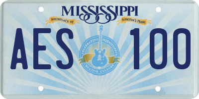 MS license plate AES100