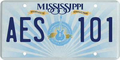 MS license plate AES101
