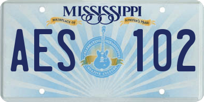 MS license plate AES102