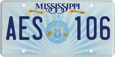MS license plate AES106