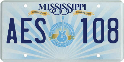 MS license plate AES108