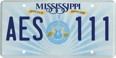 MS license plate AES111