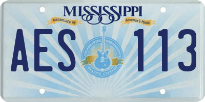 MS license plate AES113