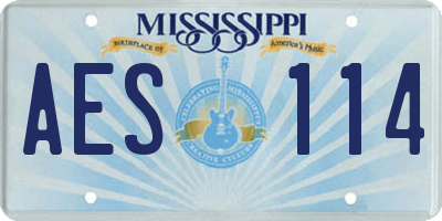 MS license plate AES114