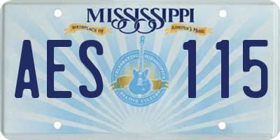 MS license plate AES115