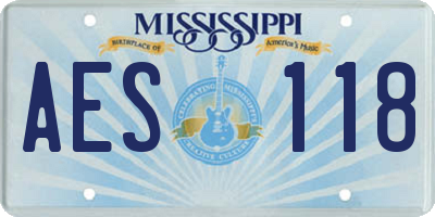 MS license plate AES118
