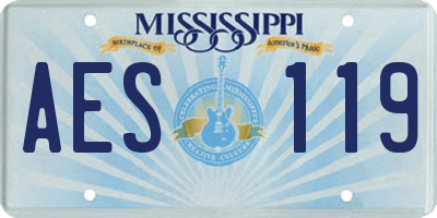 MS license plate AES119