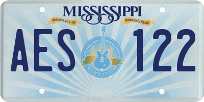 MS license plate AES122