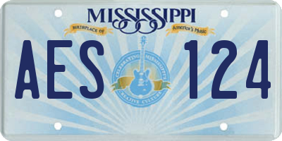 MS license plate AES124