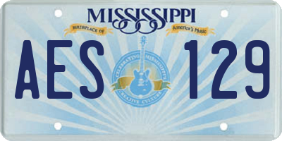 MS license plate AES129