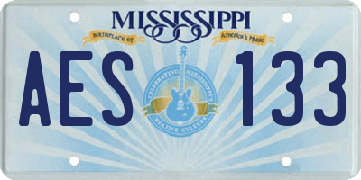 MS license plate AES133