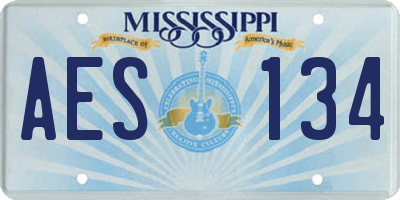 MS license plate AES134