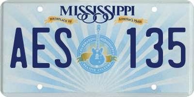 MS license plate AES135