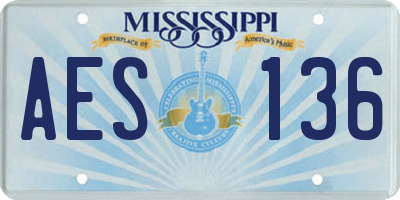 MS license plate AES136