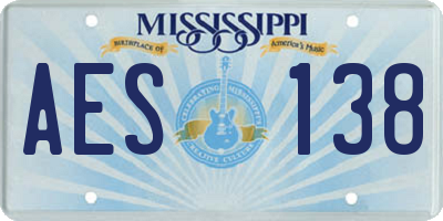 MS license plate AES138