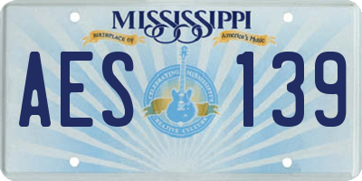 MS license plate AES139