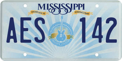 MS license plate AES142