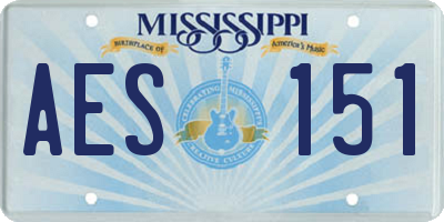 MS license plate AES151