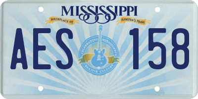 MS license plate AES158