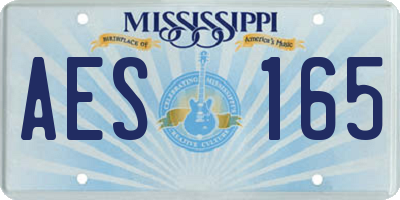 MS license plate AES165