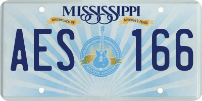 MS license plate AES166