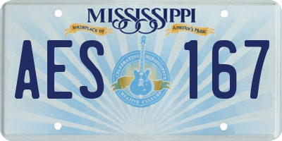 MS license plate AES167