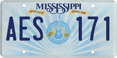 MS license plate AES171