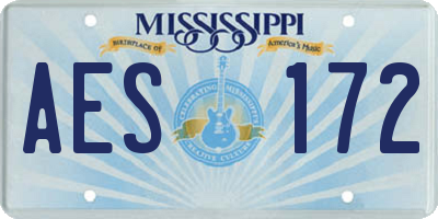 MS license plate AES172
