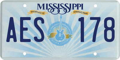 MS license plate AES178