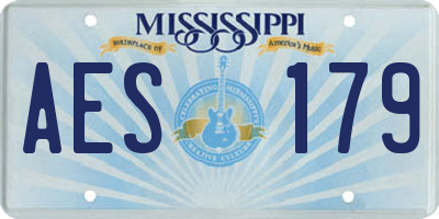MS license plate AES179