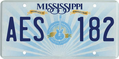 MS license plate AES182