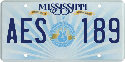 MS license plate AES189