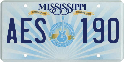 MS license plate AES190