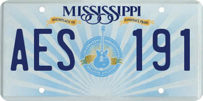 MS license plate AES191