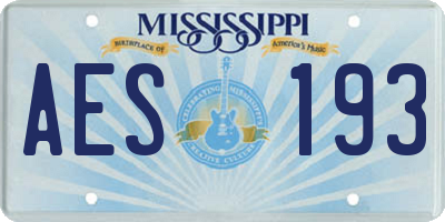 MS license plate AES193