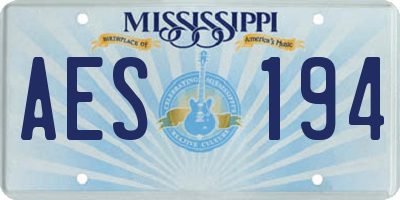 MS license plate AES194