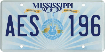 MS license plate AES196