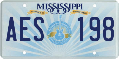MS license plate AES198