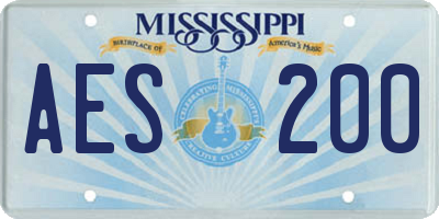 MS license plate AES200