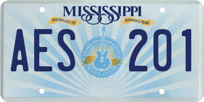 MS license plate AES201